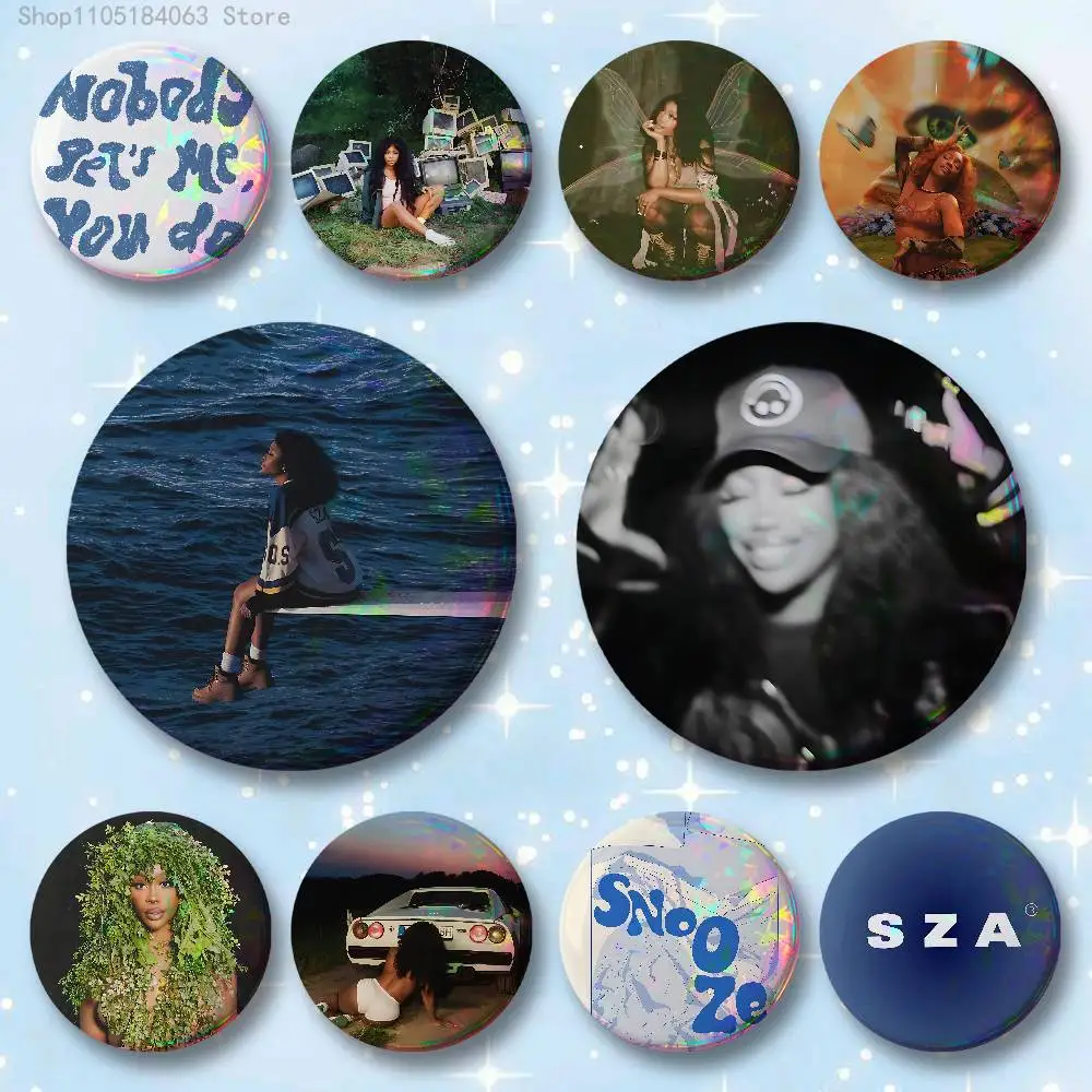 

S-SZA SOS Enamel Pin Tinplate Round Brooch Cosplay Nijigen Otaku Culture Badges 58mm 44mm 32mm 75mm 25mm