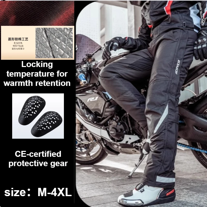 

SCOYCO Motorcycle Pants Winter Warm Waterproof Quick Release Off Road CE Anti Fall Trousers motorcycle pants men