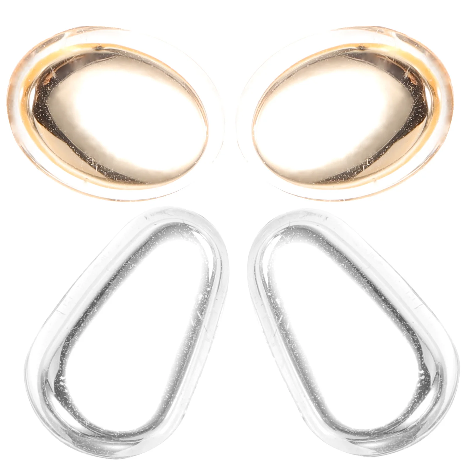 

2Pairs Metal Silicone Nose Pads Comfortable Eyeglass Nonslip Support Durable Anti-Slip Cushion Glasses Nose Pads