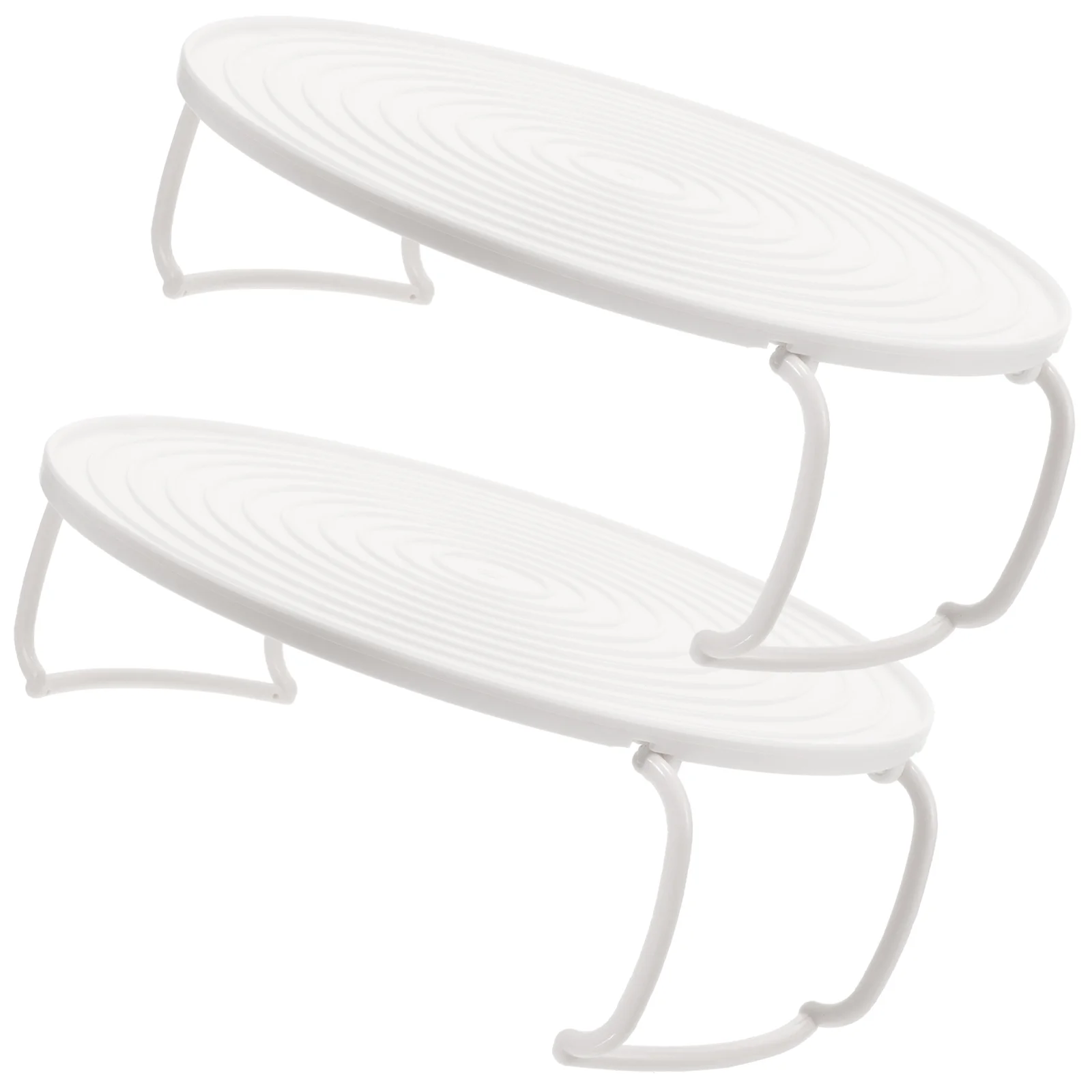 

2 Pcs Cooking Holder Shelf Steamer Layered Storage Rack Air Fryer Vegetable White Steaming Tray