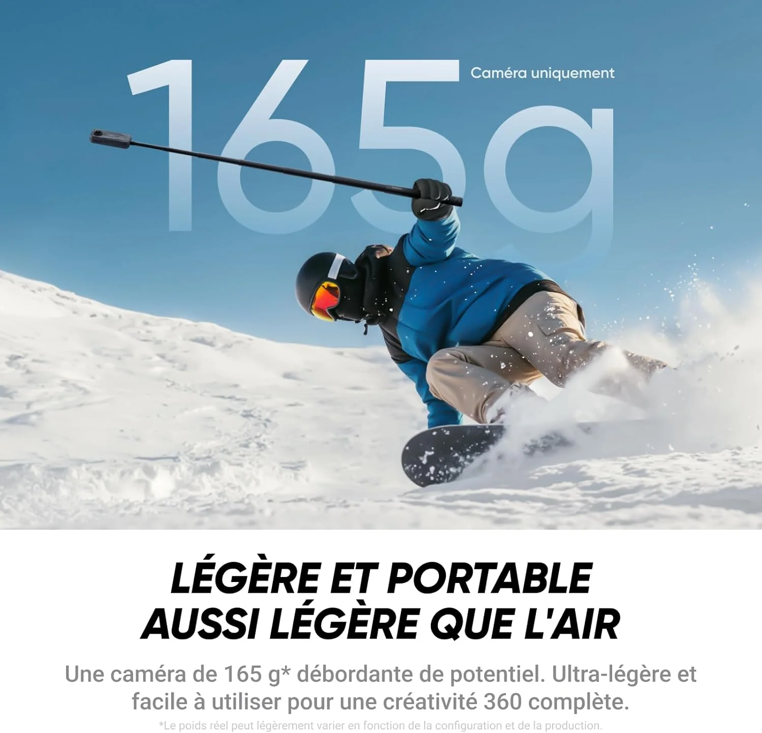 Insta360 X4 Air | Cámara de Acción 360 ° (Video panorámico 8K a 30 Fps), Ligero (165 g), Resistente al agua hasta 15 m 3