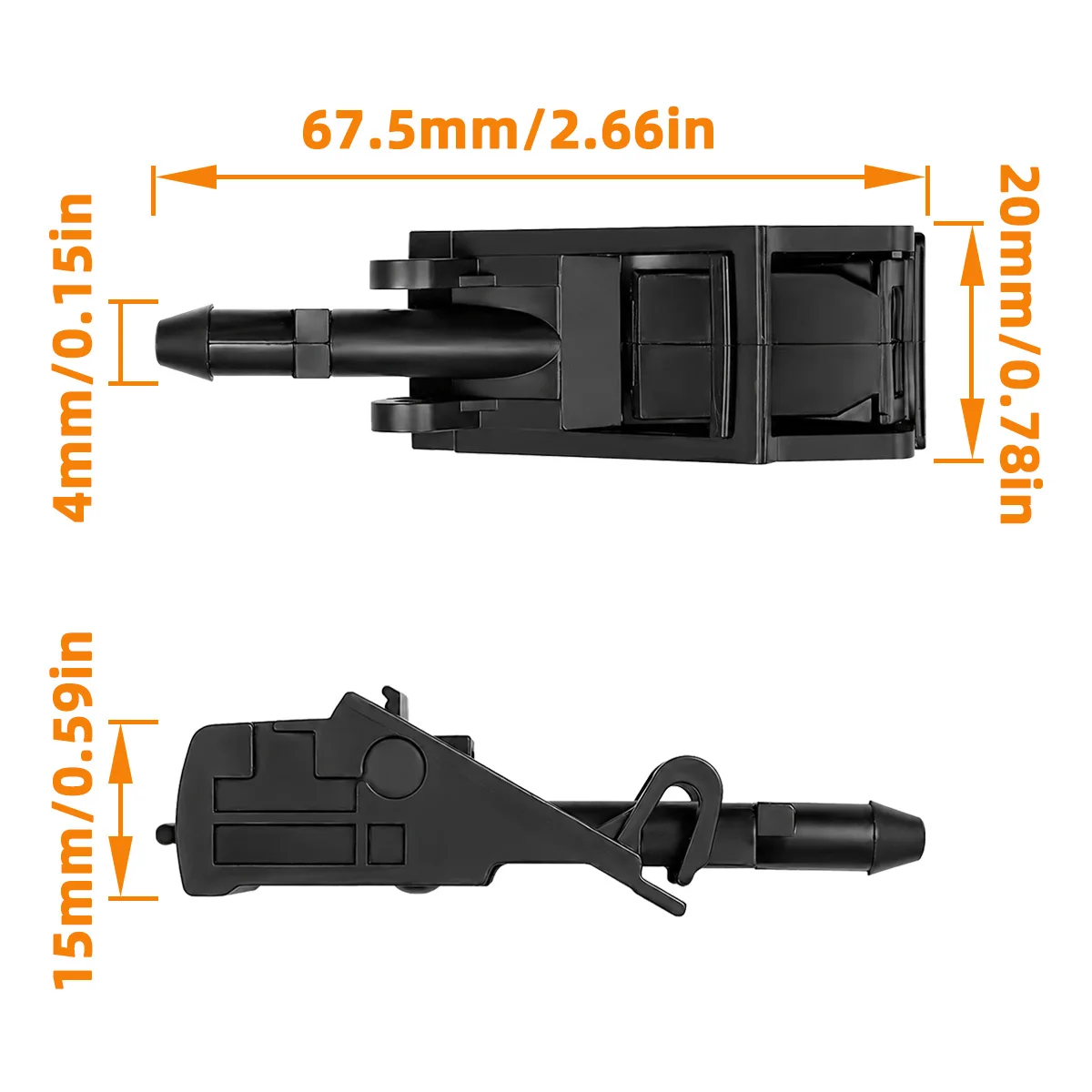 2 Stück Frontscheibenwaschdüse Scheibenwischer-Sprühdüse Wasserdüse Passend für VW Passat B5 Golf Jetta MK4 Bora Polo Beetle Seat, 6E0955985B – Detail 7
