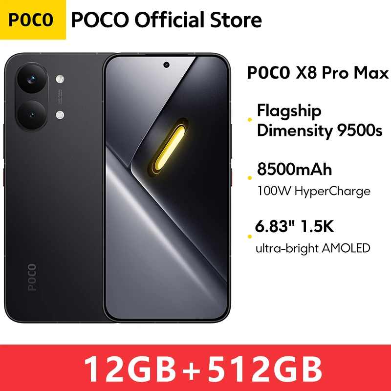 World Premiere】Global Version POCO X8 Pro Max 8500mAh Smartphone