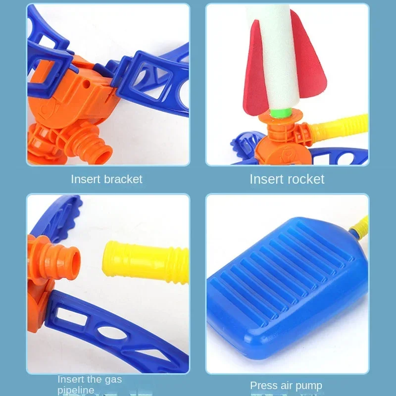 Children's Air Rocket Pedal Pump Launcher Outdoor Air Pressure Flying Rocket Toy Jumping Sports Game Children's Gift