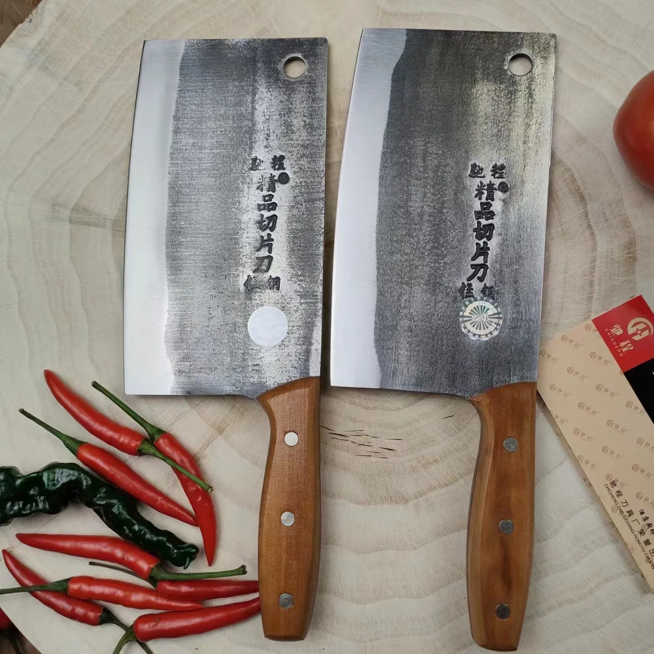 Old School Kitchen Knife Chinnese House Use Cleaver for Slicing Meat Vegetable Fish Razor Sharp High Carbon Steel Blade Knife