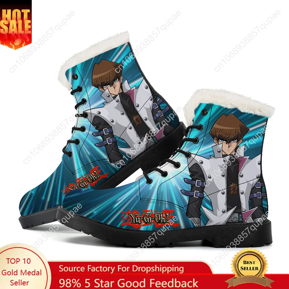 

Yu-Gi-Oh Seto Kaiba Plush Boots Anime Men Women Teenager Casual Shoes Outdoor Keep Warm Footwear High Quality Couple Custom Shoe