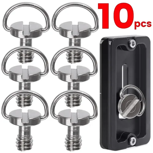 Tornillos de fijación para cámara de acero inoxidable, anillo en D de rosca, placa de liberación rápida, tornillo de montaje para trípode de cámara, placa monopié, 10/5/1 Uds.