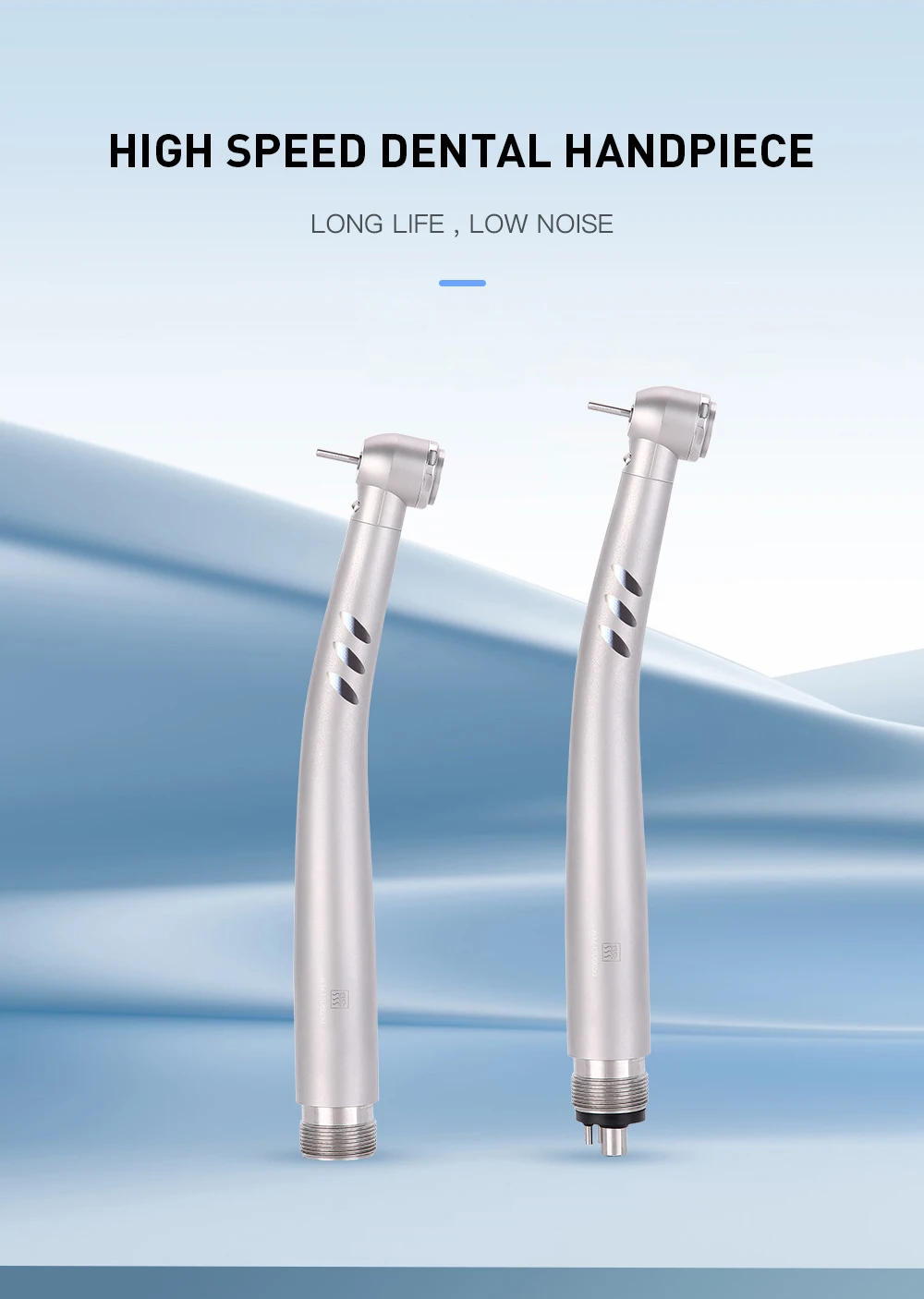 2/4 Löcher Dental LED Hochgeschwindigkeitshandstück E-Generator Integrierter Standardkopf Druckknopf 3 Wasserspray JD008A-SP – Detail 1