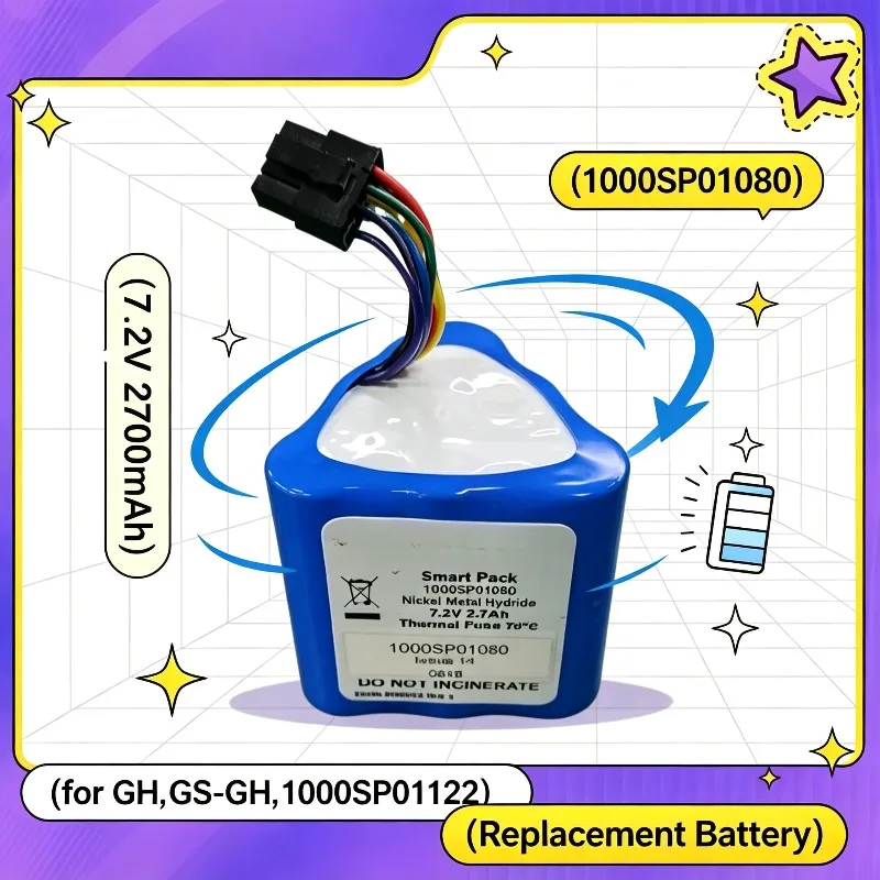 1000SP01080 Ni-MH Replacement Battery 7.2V 2700mAh Compatible with CareFusion GH Plus Infusion Pump