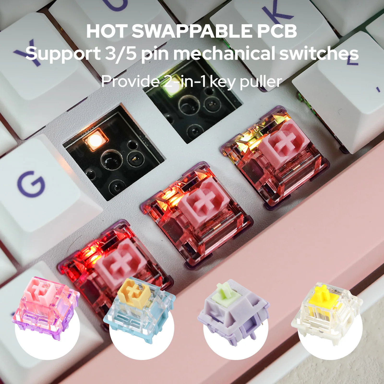 Epo maker ep84 plus 2,4 RGB Hot Swap able 5.0 GHz/Bluetooth/USB-C kabel gebundene mechanische Gaming-Tastatur mit programmier barer Software