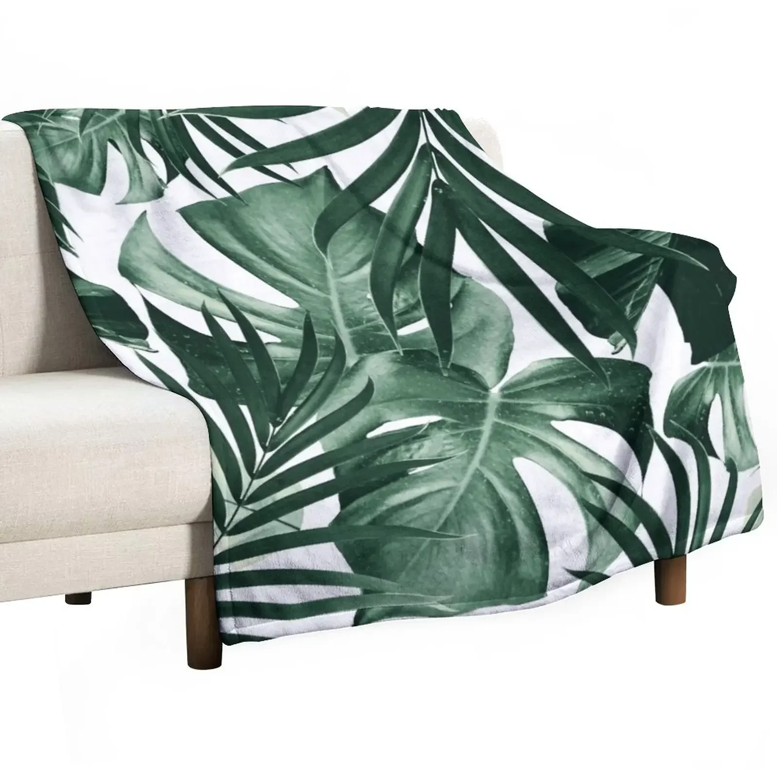 

Tropical Jungle Leaves Pattern #4 #tropical #decor #art Throw Blanket Winter beds Soft Plaid funny gift Bed Blankets