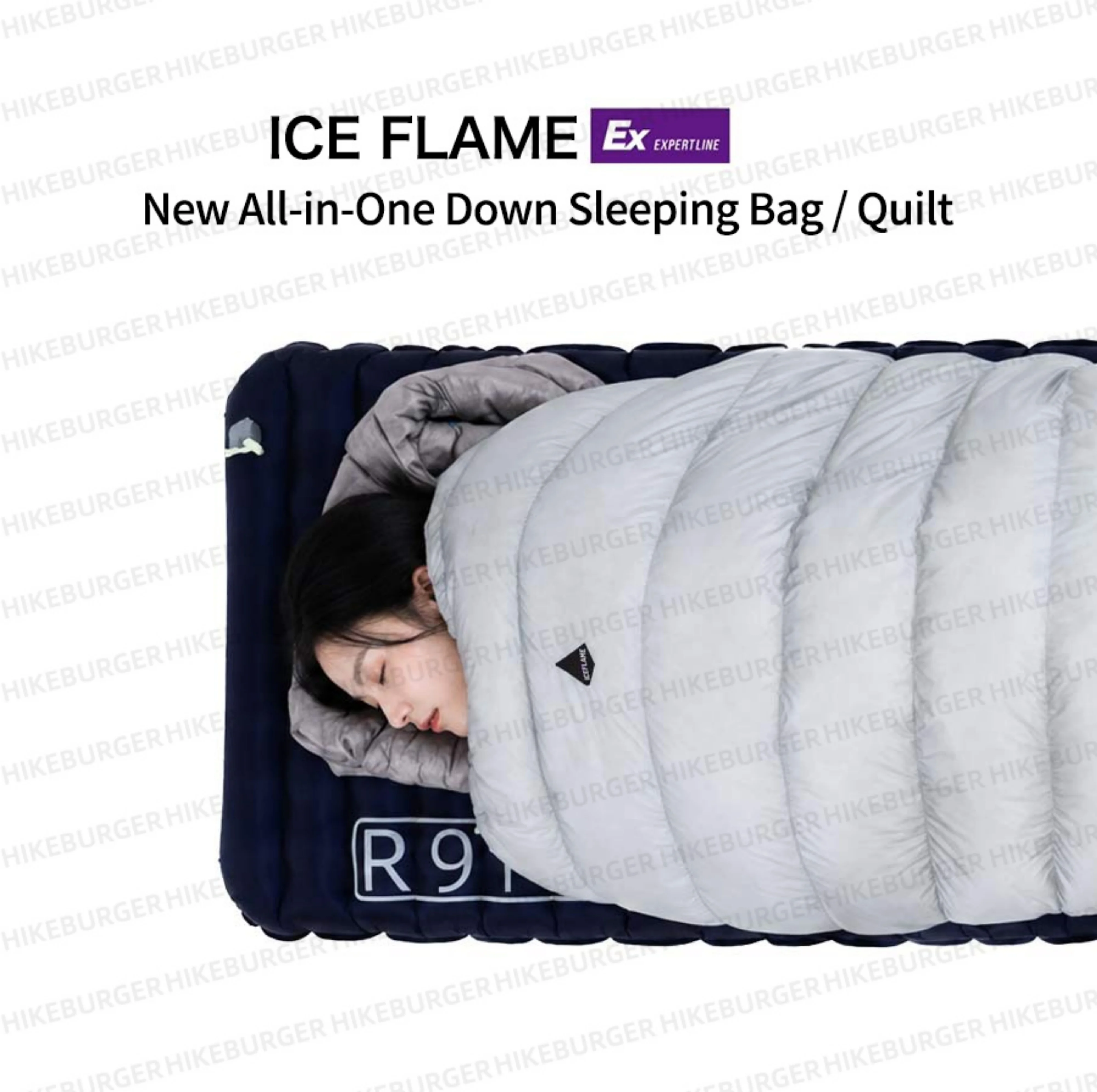 Ice Flame Quilt 800FP Goose Ultraleichte Schlafmatte im Envelope-Stil, Unterdecke für Hängematten, Rucksackreisen, Camping und Wandern – Detail 1