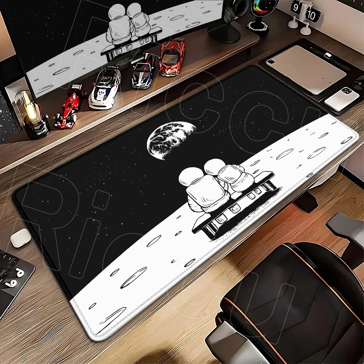 Space Large Gaming Keyboard Mouse Pad 120x60cm Minimalism Astronauts Computer Gamer Desk Mausepad Long Mousepad Non-slip Playmat