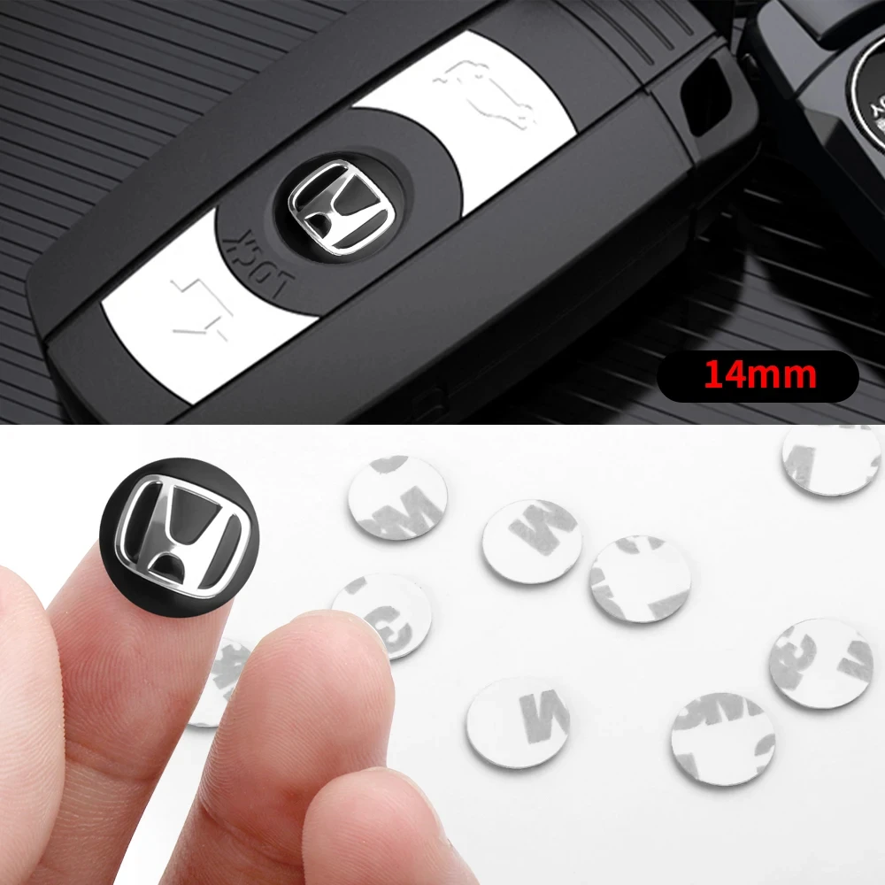 14mm Metal Car Key Fob Emblem Sticker Aluminum Logo Badge For Honda Civic Accord CR-V Fit Jazz Vezel HR-V view 6