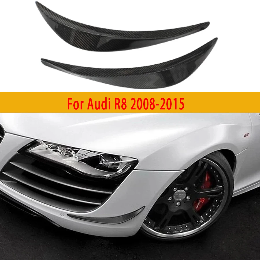 

For Audi R8 2008-2015 Carbon fiber wind knife fog lamp air vent decorative strip Car Accessories body kit