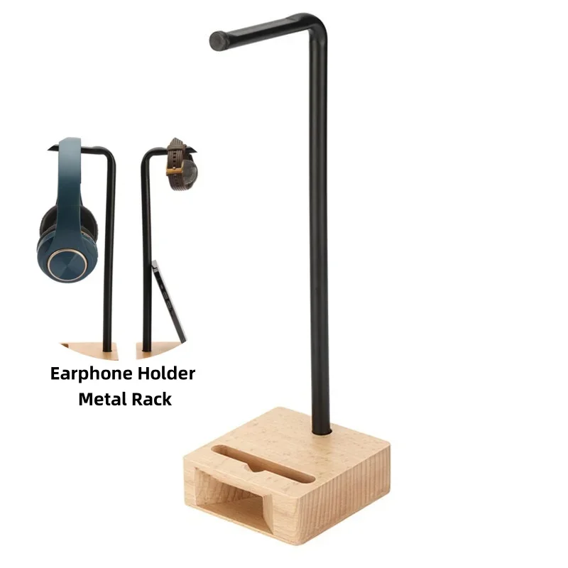 Anti-scratch Ständer Bambus Holz Aluminium Kopfhörer Halter Desktop Kunst Display Lagerung Halterung Anti-slip Halterung Headset Halter