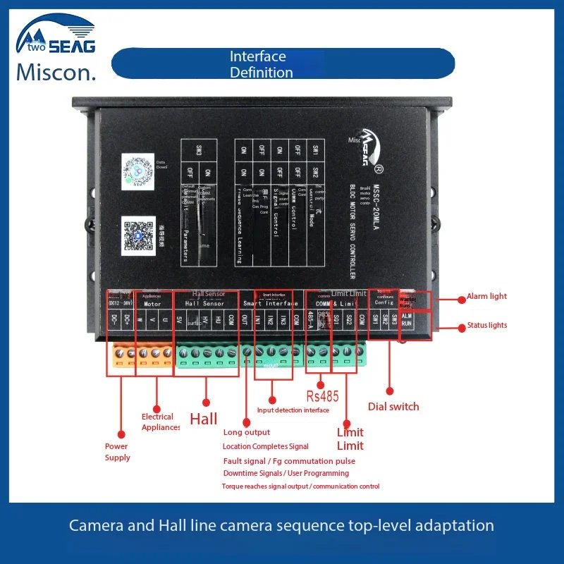 9-36V DC brushless motor FOC vector controller driver position speed torque three closed loop control
