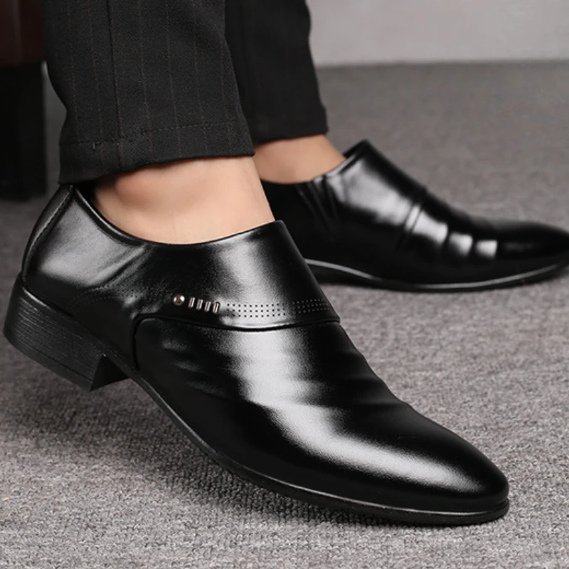 Sapato de couro masculino de malha, sapato de condução de slip-on, marrom, moda, negócios, luxo, casual, moda