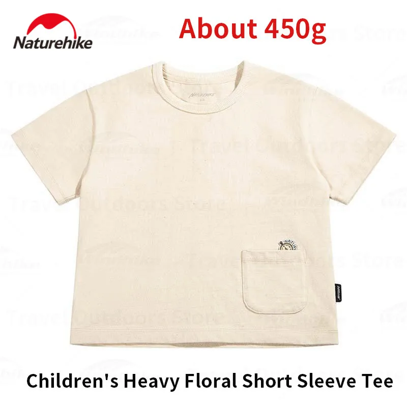 Naturehike 450g Ultralight T-Shirt Children's Floral Yarn Short-Sleeved Outdoor Travel Simple Casual Cotton Top Daily Sweatshirt