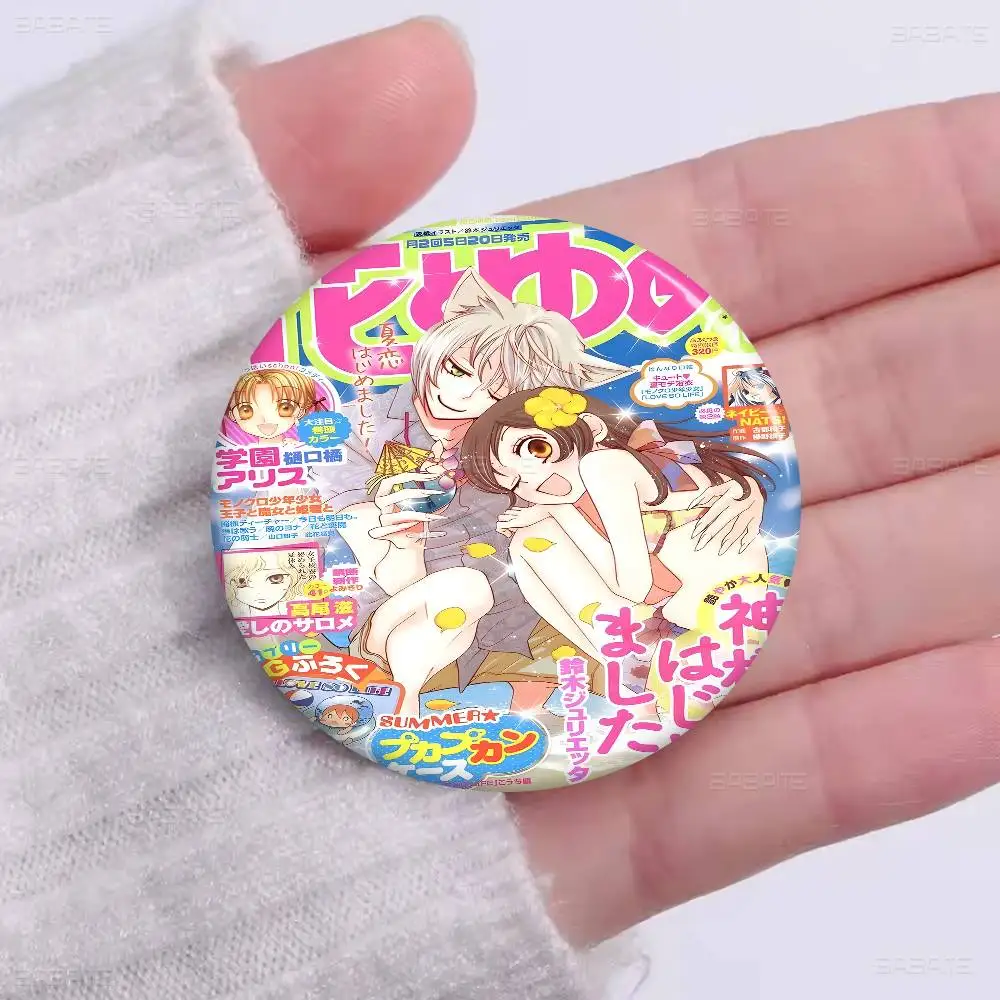 Anime K-Kamisama Kiss Vintage 58mm Cute Anime Figure Icon Badge Handmade Tinplate Brooch For Backpack Clothes Chest Ornament