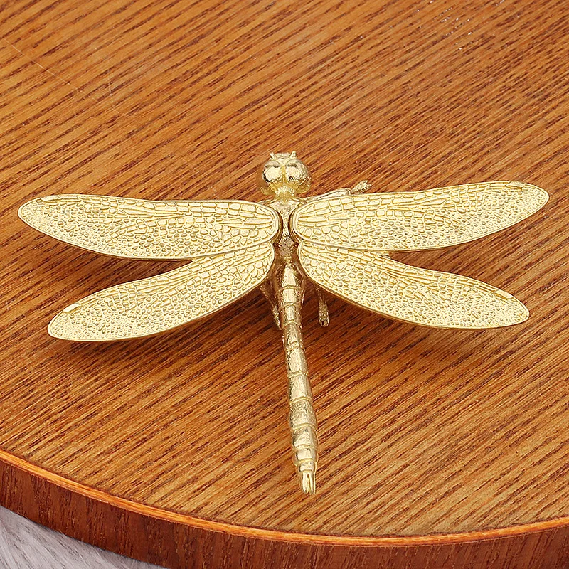 Brass Dragonfly Wings Detachable Accessories Vintage Fashion Gold Decorative Desktop Metal Ornaments Crafts