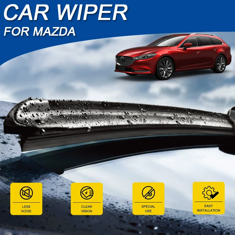 2PCS Car Front Windshield Rubber Wiper For MAZDA CX-3 CX-5 CX-7 CX-9 CX-30 CX-50 M2 DEMIO M3 BL BP AXELA M5 PREMACY M6 ATENZA