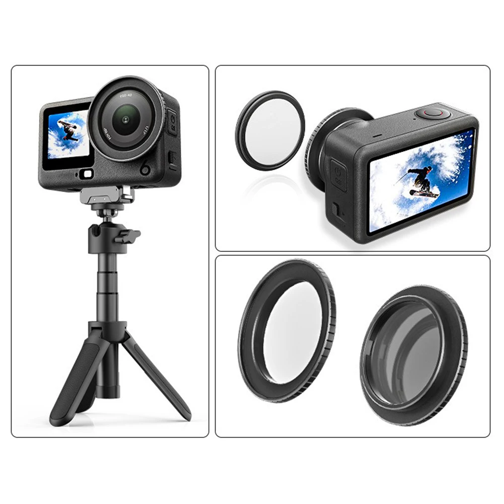 ل 49 مللي متر عدسة مهايئ المرشح حلقة الإطار ل DJI Action6 كاميرا حامل مرشح معدني خفيفة الوزن سبائك الألومنيوم حامل المرشح جزء