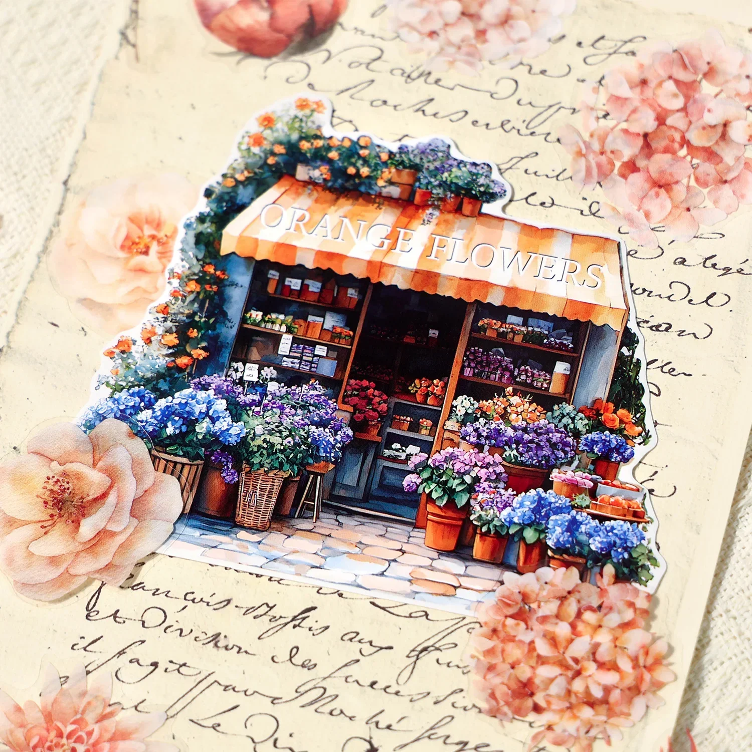 JIANWU Flower Festival in Small Town Series Vintage Plant Flower Material Collage PET Sticker Creative Journal Stationery