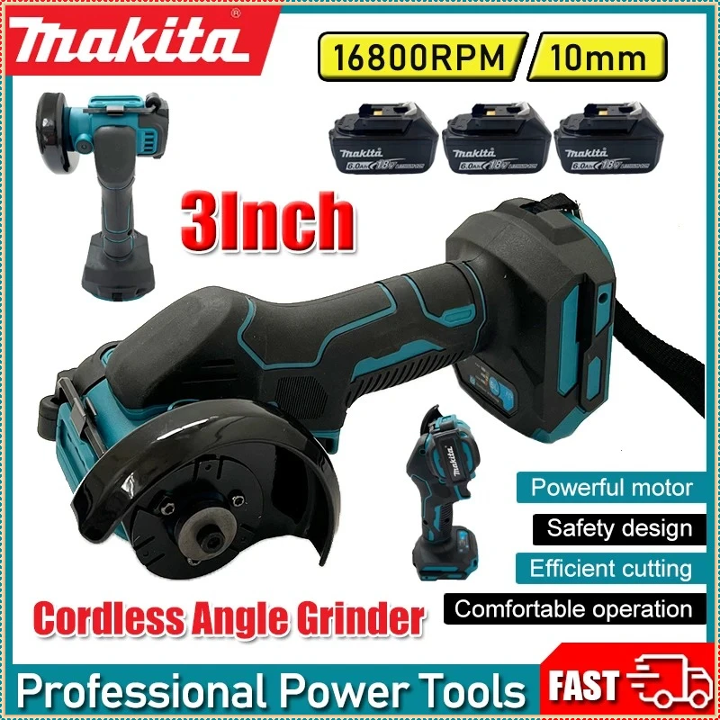 Meuleuse d'angle sans fil Makita 3 pouces, outil de découpe électrique sans fil 3 pouces, scie circulaire, outil électrique