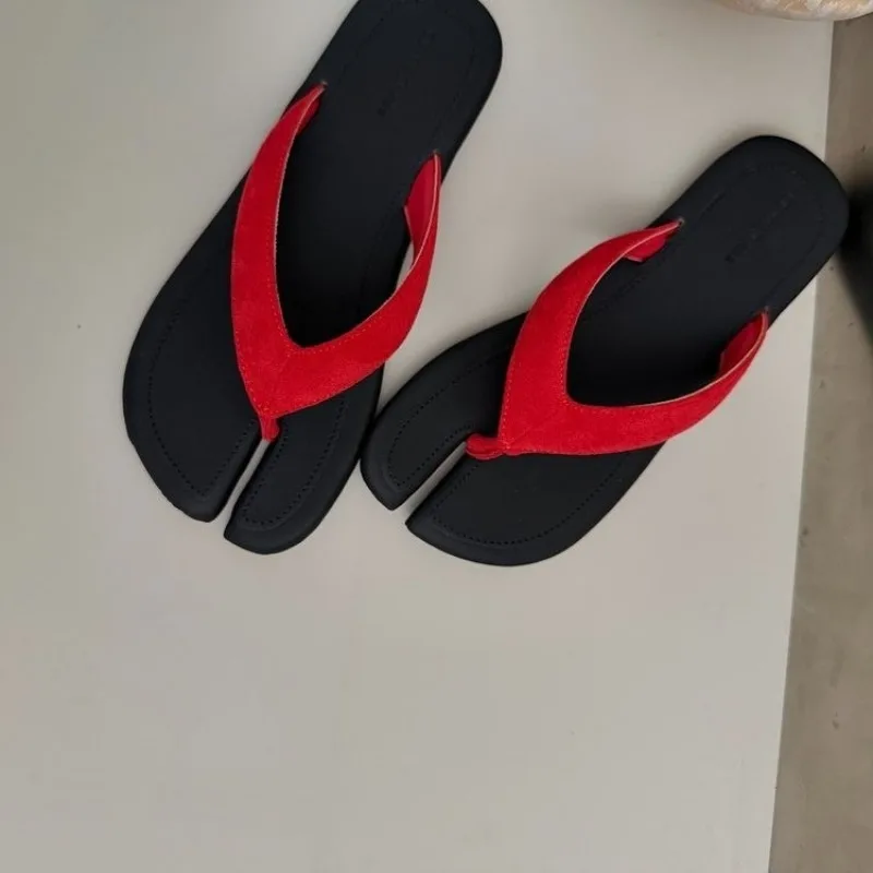 Women's Round Clip-toe Lightweight Comfortable Slippers Women Vintage Fashionable Casual Beach Color Blocking Sandals Summer New