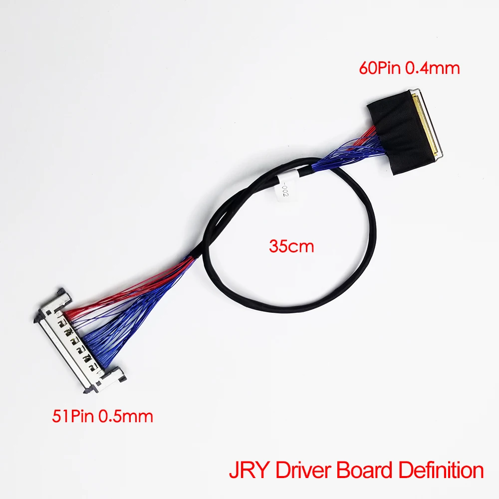 I-PEX20525 eDP 60P 0.4mm To 51P Coaxial Cable JRY Driver Board Definition For MV315QHM M340WW2 LM270QQ1 LM270QQ2 Screen Cable