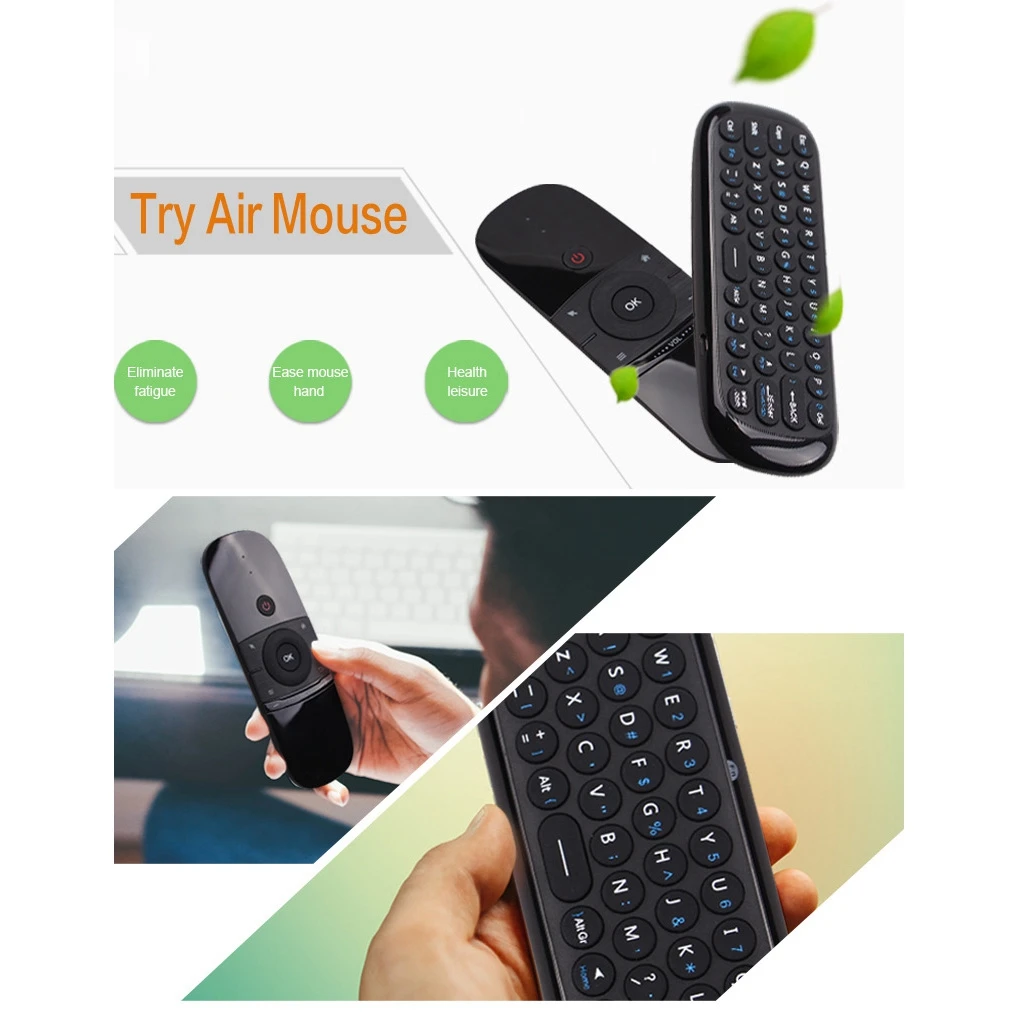 W1 Remote Control 2.4G nirkabel somato tupai terbang Mini Keyboard Remote Control untuk TV proyektor Set-Top Box