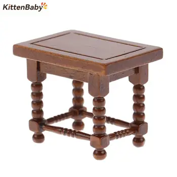 1Pcs סימולציה עץ שרפרף סלון צעצוע בובת בית אביזרי 1/12 מיני בית בובות ריהוט מיניאטורי ילדים צעצוע