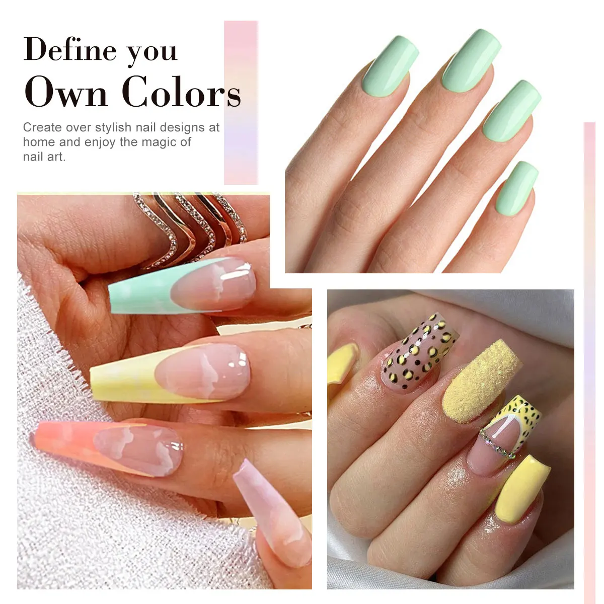 라이메걸 4색 네일 폴리쉬 젤 세트 마크론 컬러 UV LED 네일 폴리쉬 세미 퍼머넌트 UV 젤 쏙 오프 네일 젤 폴리쉬 키트