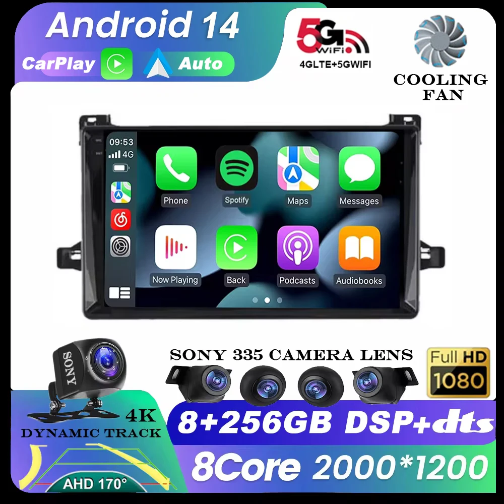 

Android 14 GPS RDS Car Radio For Toyota Prius XW50 2015 - 2020 Video Player 2 din 4G WIFI 360 Camera Multimedia Stereo Carplay