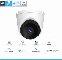 4K 8MP Indoor 5MP/4MP/3MP IP Camera POE H.265 Security Surveillance Dome CCTV Camera with Audio IR Humanoid detection