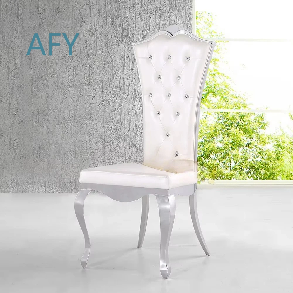 High Quality Fashion Dining Room Chair for Wedding Ceremony Luxury Metal Accent Button Tufted Dining Furniture for Home