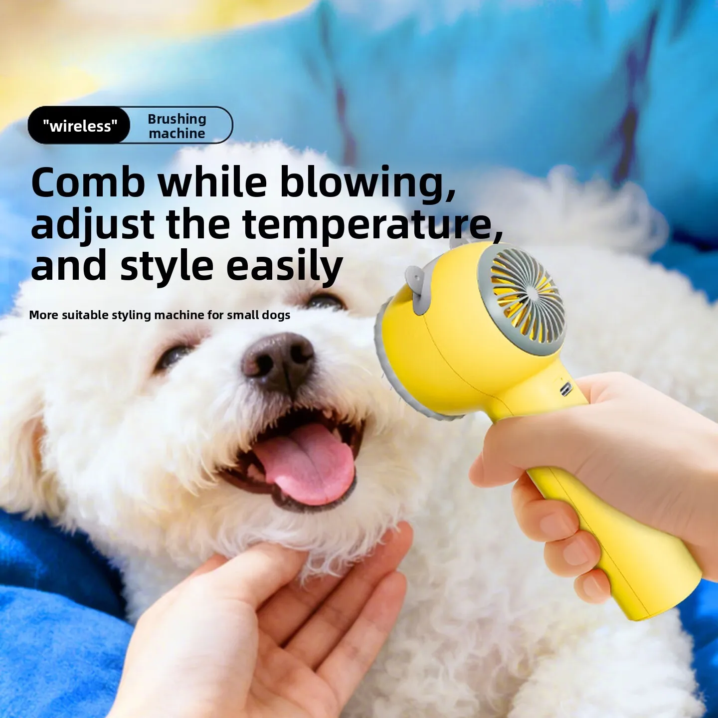 Cordless Pet Dryer Brush Rechargeable Blower Grooming Comb for Dogs Cats Fur Drying Styling Portable Home Pet Care 펫 드라이어 브러시