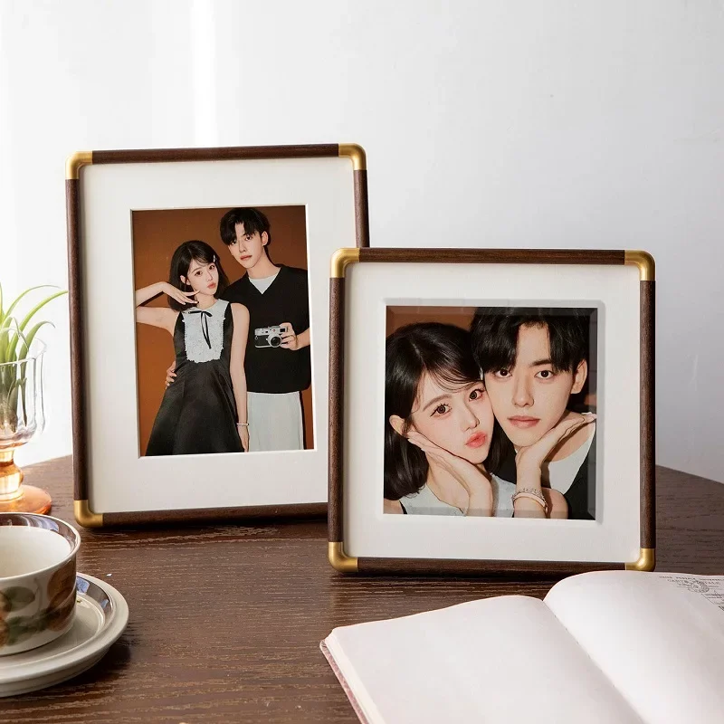 Creative Solid Wood Photo Frame with Rounded Corners - Perfect Tabletop Display for Family Photos and Memories Home Decor