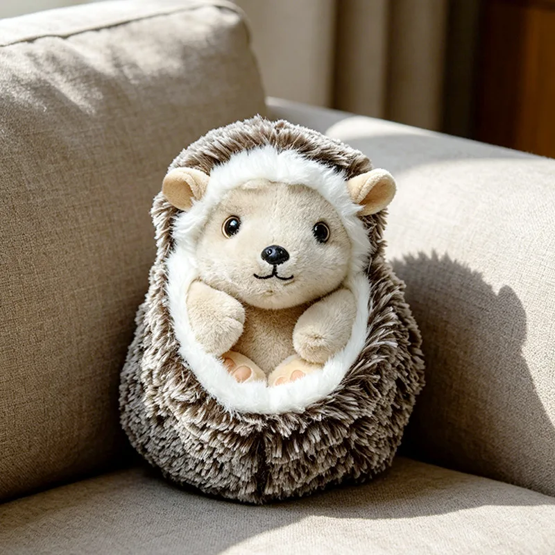 10/20/25cm Niedlicher Igel-Plüsch, weiche, kuschelige Igel-Kuschelkissen, lebensechte Igel-Anhängerpuppe, schöne Desktop-Tier-Taschen-Deko