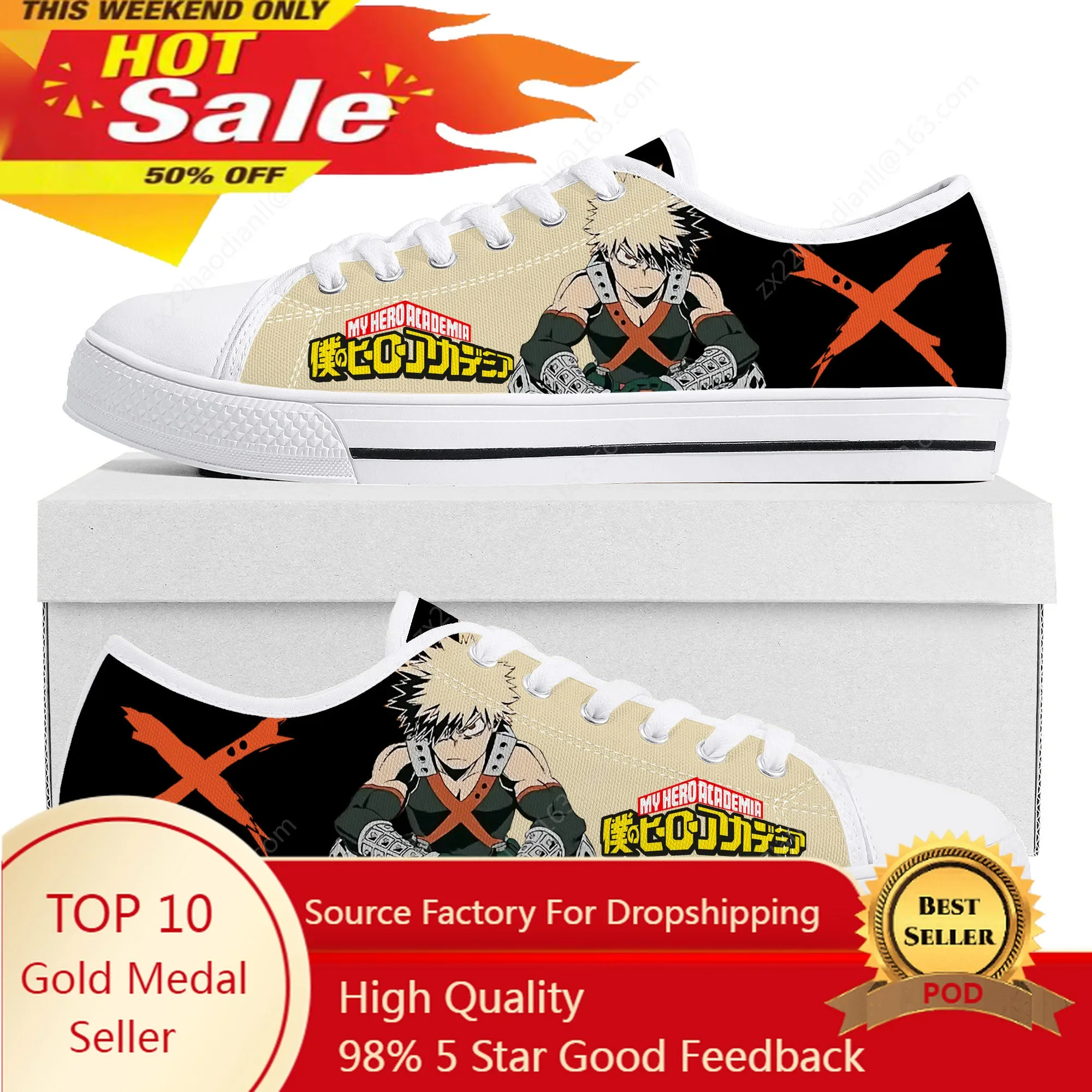 

Manga Katsuki Bakugo My Hero Academia Low Top Sneakers Mens Womens Teenager High Quality Canvas Sneaker Couple Shoes Custom Shoe