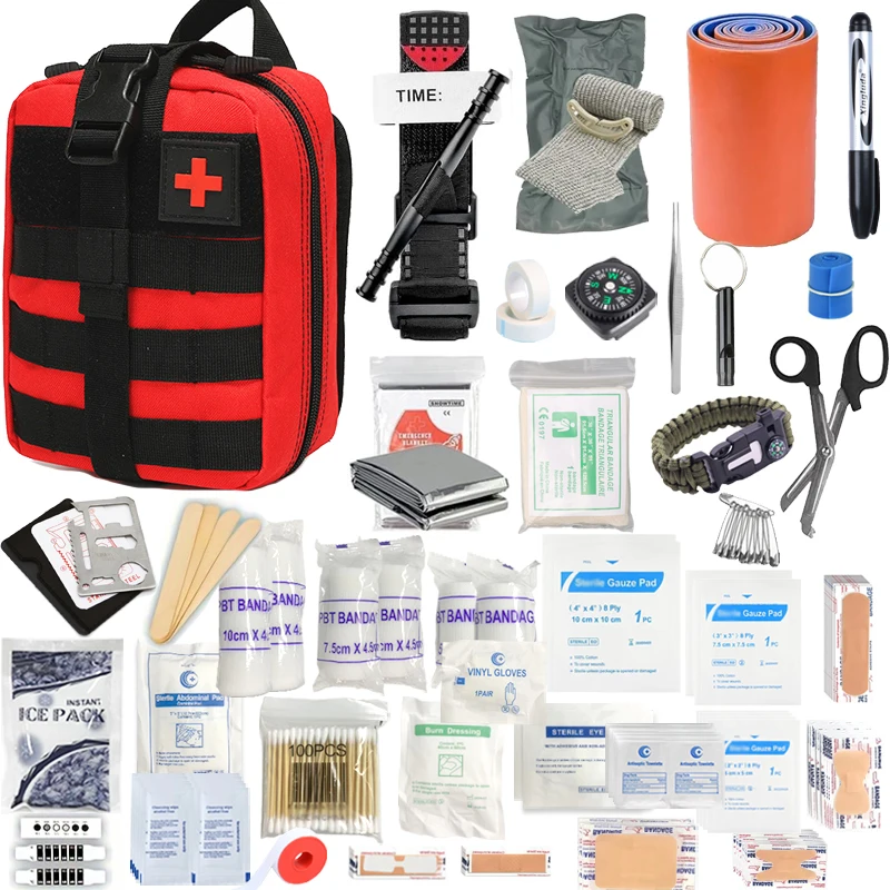 247pcs Survival First Aid Kit, Professional Survival Gear Equipment Tools First Aid Kit, Industries Premium Trauma First Aid Kit