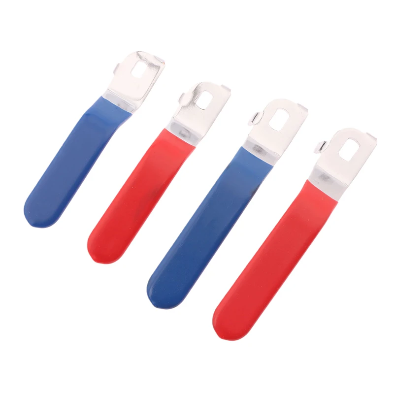 1 Uds manija de válvula manija de palanca de hierro cromado reemplazo de cuarto de vuelta con agarre de plástico azul para válvula de bola DN20