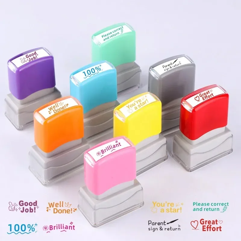 customization Self Inking Office Stamp Set for Approved Paid Completed Copy Faxed Scanned Stamps,Teacher Stamps–Kazakh language