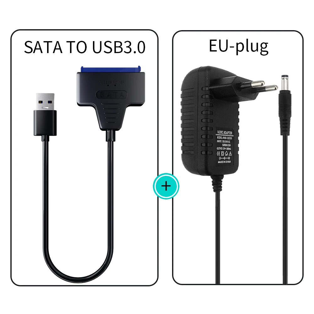Usb 3.0 Naar Sata/Type-C Adapter Sata Kabel 2.5/3.5 Inch Ssd Hdd Sata Iii Harde Schijf Met 12V/2a Power Adapter