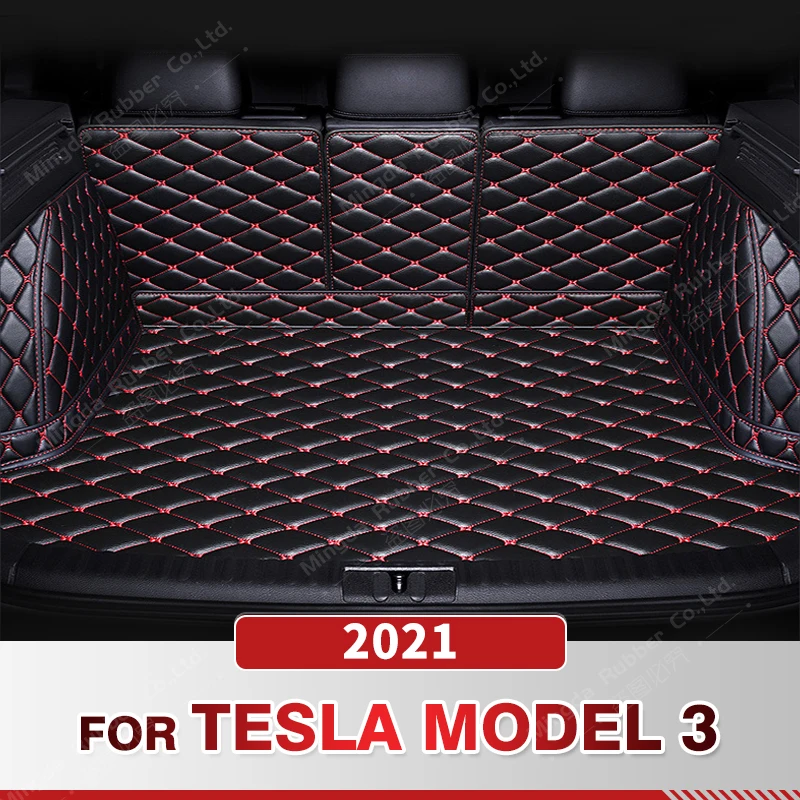 

Auto Full Coverage Trunk Mat For Tesla Model 3 2021 Car Boot Cover Pad Cargo Liner Interior Protector Accessories