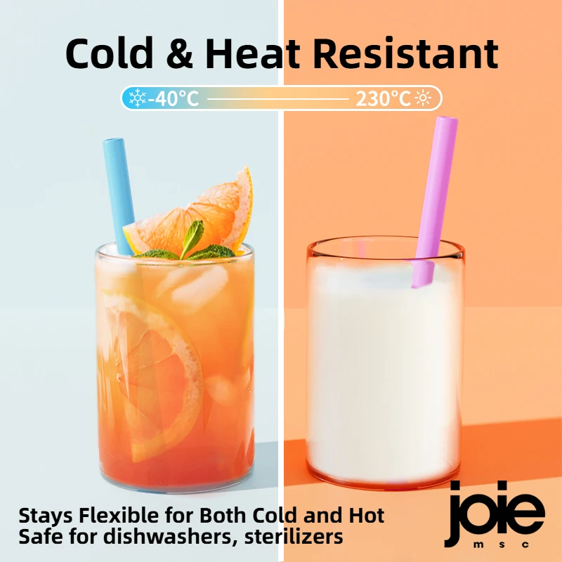 joie Unicorn Silicone Straws 6pc Food Grade Reusable Baby Water Pipe Cute Straw Eco-friendly BPA FREE