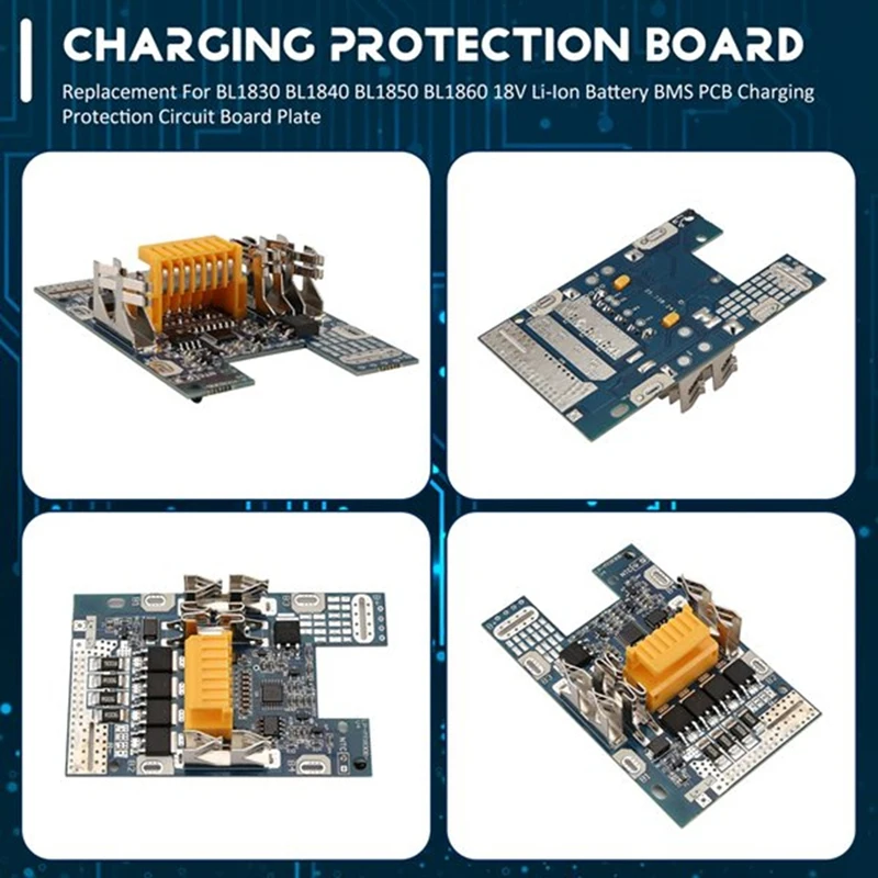 B50B-2PCS Replacement For  BL1830 BL1840 BL1850 BL1860 18V Li-Ion Battery BMS Charging Protection Circuit Board Plate