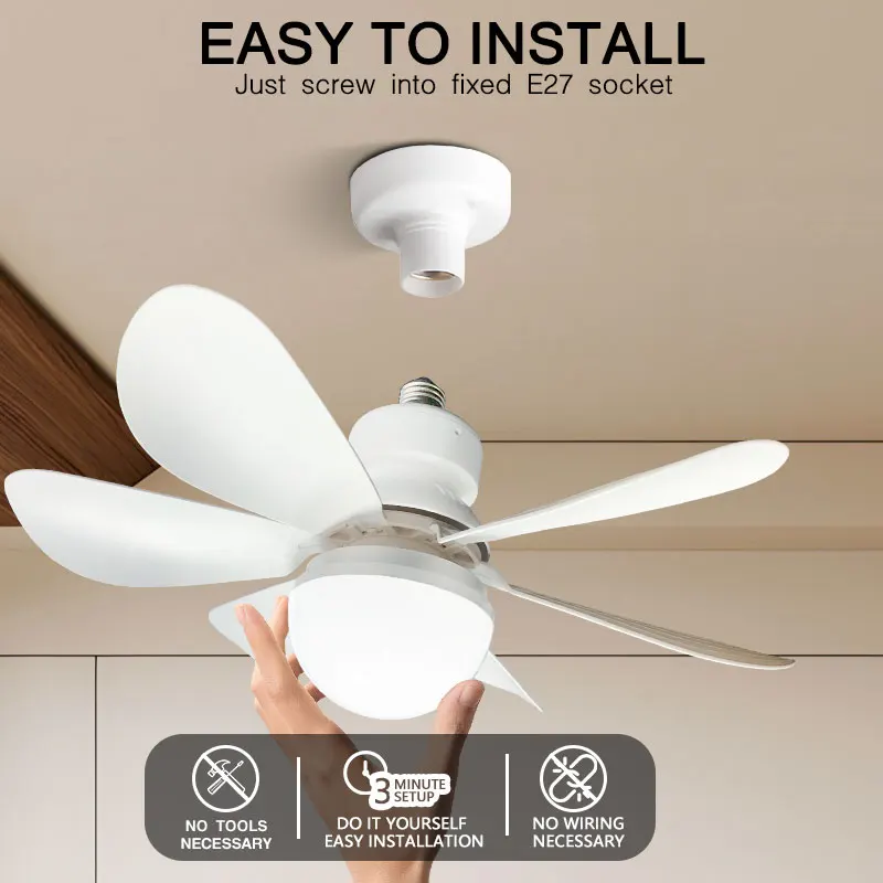 E27 With Remote Control LED Ceiling Fan 30W/40W Dimming Function Fan Light Suitable For Study Room Kitchen Dining Room AC85-265V image 2
