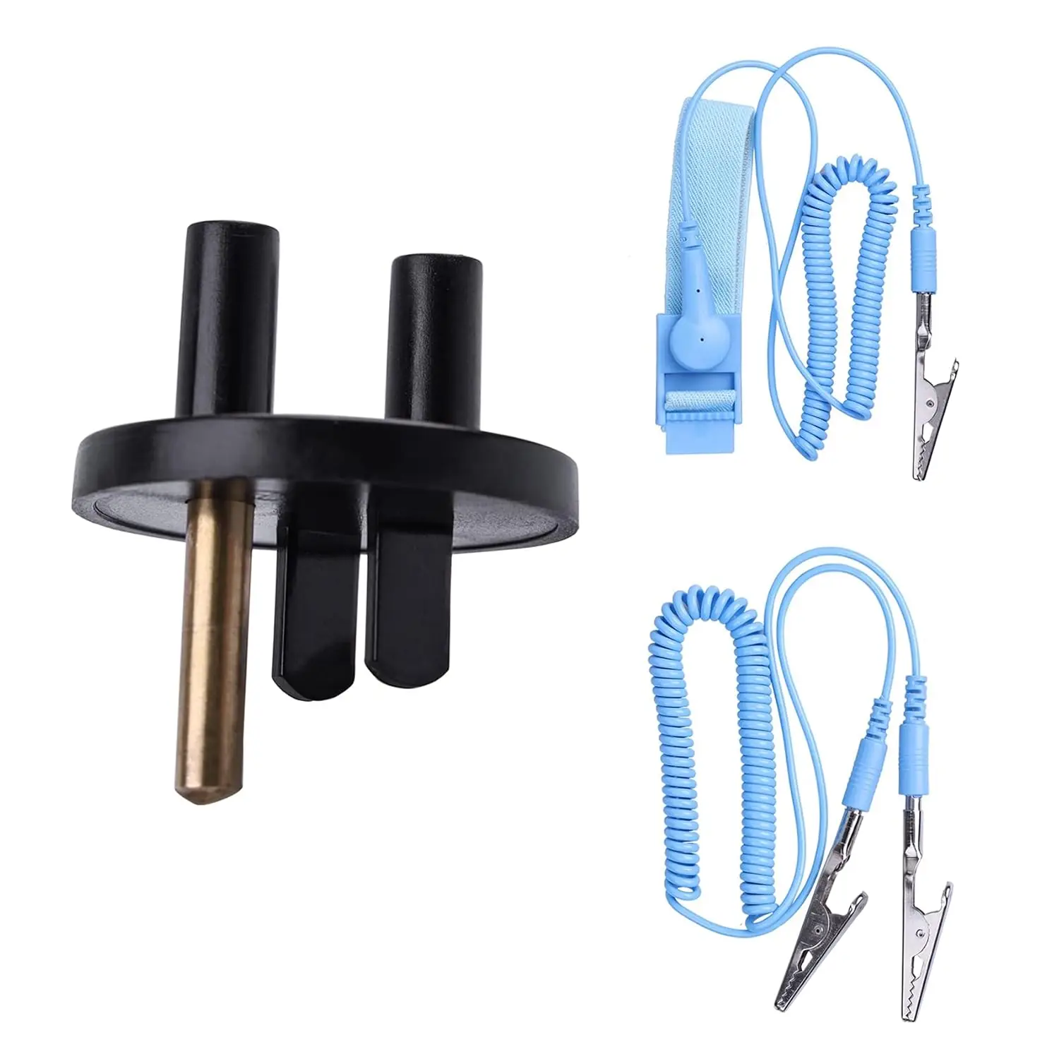 

ESD Grounded Outlet Plug, Anti-Static Wrist Strap (Adjustable to XL) and Grounding Cord, Earth Connection for Computer PC Building